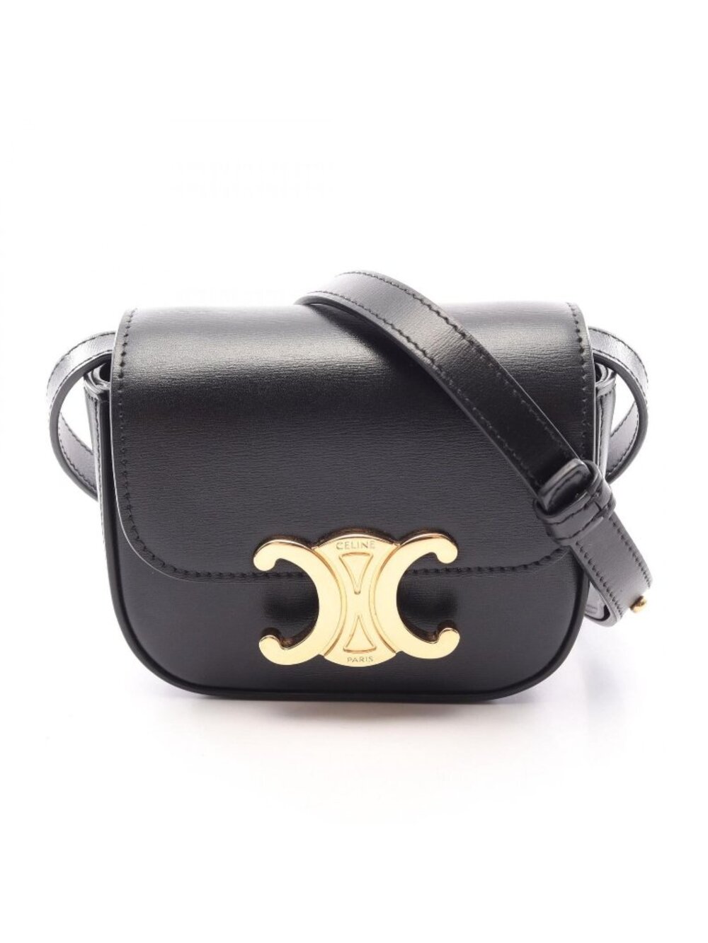 Celine Shoulder Bag Mini Claude Black Leather